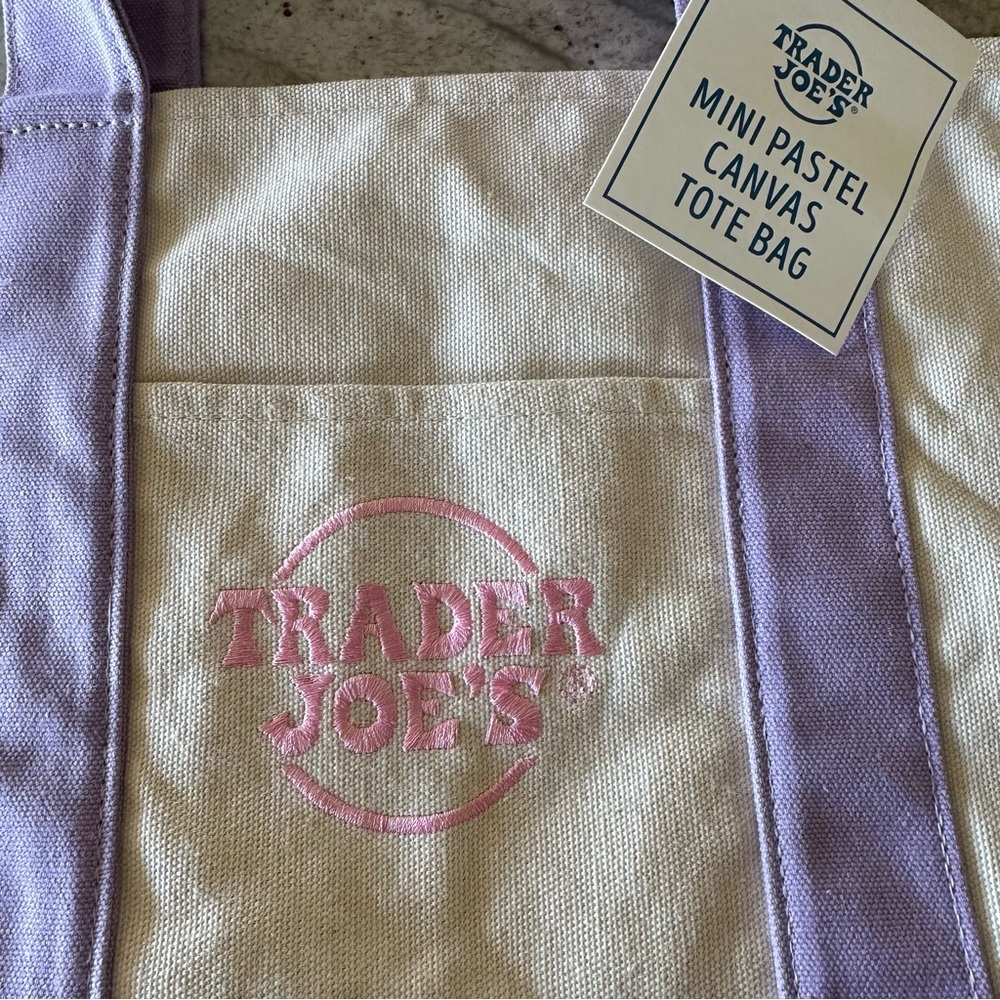 Small Trader Joe’s Lavender 2026 Spring Canvas Tote Bag - Picture 3 of 4